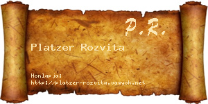 Platzer Rozvita névjegykártya